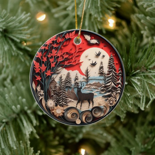 Weihnachten Christlich Personalisiert Rustikal Keramik Ornament (Baum)