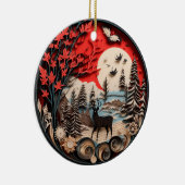 Weihnachten Christlich Personalisiert Rustikal Keramik Ornament (Rechts)