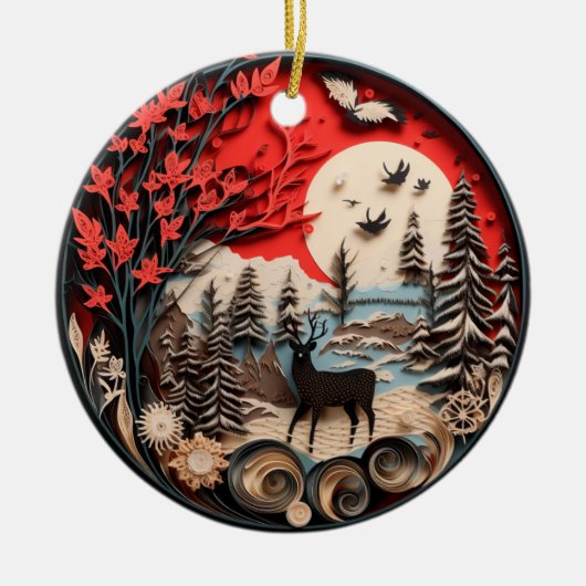 Weihnachten Christlich Personalisiert Rustikal Keramik Ornament (Vorne)