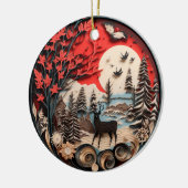 Weihnachten Christlich Personalisiert Rustikal Keramik Ornament (Links)