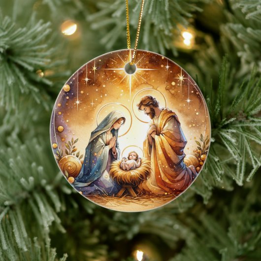 Weihnachten Christliche Personalisierte Geburt Keramik Ornament (Baum)