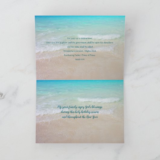 Weihnachten Christliche Schrift am Strand geklappt (Innenseite)