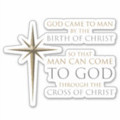 Weihnachten - Christlicher Glaubenstern: Geburt un Aufkleber (Vorderseite)