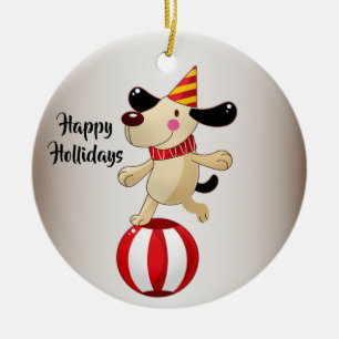 Weihnachten Circus Hund Elegante Feiertage Keramik Ornament