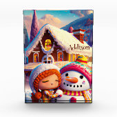 Weihnachten Clay Playday Gingerbrett Snowman Winte Fotoblock (Vorderseite)