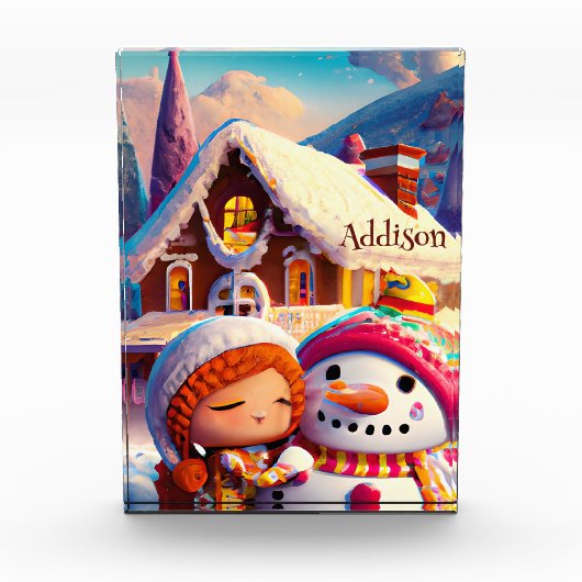 Weihnachten Clay Playday Gingerbrett Snowman Winte Fotoblock (Vorderseite)