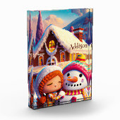 Weihnachten Clay Playday Gingerbrett Snowman Winte Fotoblock (Links)