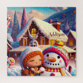 Weihnachten Clay Playday Gingerbrett Snowman Winte Puzzle (Vertikal)