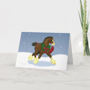 Weihnachten Clydesdale Pferd Colt Grußkarte