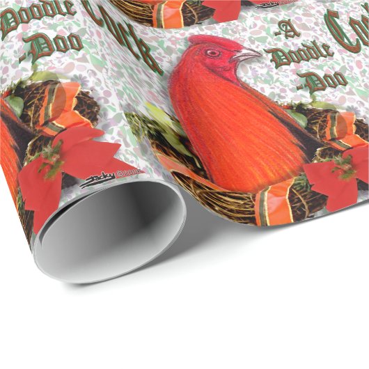 Weihnachten Cockadoodledoo Geschenkpapier (Rolleneckpunkt)