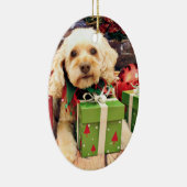 Weihnachten - Cockapoo - Anhänger Keramik Ornament (Rechts)