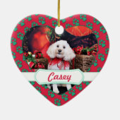 Weihnachten - Cockapoo - Casey Keramik Ornament (Hinten)