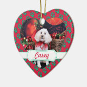 Weihnachten - Cockapoo - Casey Keramik Ornament (Links)