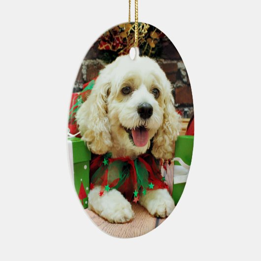 Weihnachten - Cockapoo - Clancy Keramikornament (Rechts)