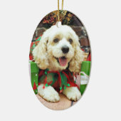 Weihnachten - Cockapoo - Clancy Keramikornament (Links)