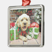 Weihnachten - Cockapoo - Fassbinder Silbernes Ornament (Links)