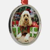 Weihnachten - Cockapoo - Freund Silbernes Ornament (Rechts)