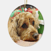 Weihnachten - Cockapoo - Odie Keramik Ornament (Links)