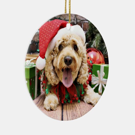 Weihnachten - Cockapoo - Sadie Keramik Ornament (Rechts)