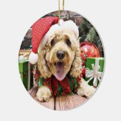 Weihnachten - Cockapoo - Sadie Keramik Ornament (Links)