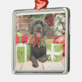 Weihnachten - Cockapoo - Trumbo Silbernes Ornament (Links)