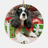 Weihnachten - Cocker spaniel - Laci Keramikornament (Hinten)
