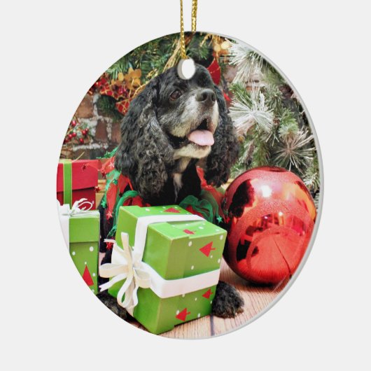 Weihnachten - Cocker spaniel - Marshall Keramikornament (Links)