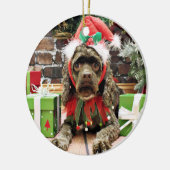 Weihnachten - Cocker spaniel - Zoe Keramikornament (Links)