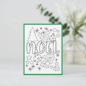 Weihnachten Colour Page Christmas Activity Card Postkarte (Stehend Vorderseite)