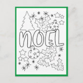 Weihnachten Colour Page Christmas Activity Card Postkarte (Vorderseite)