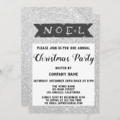 Weihnachten Company Christmas Party Grau Silber Gl Einladung (Vorne/Hinten)