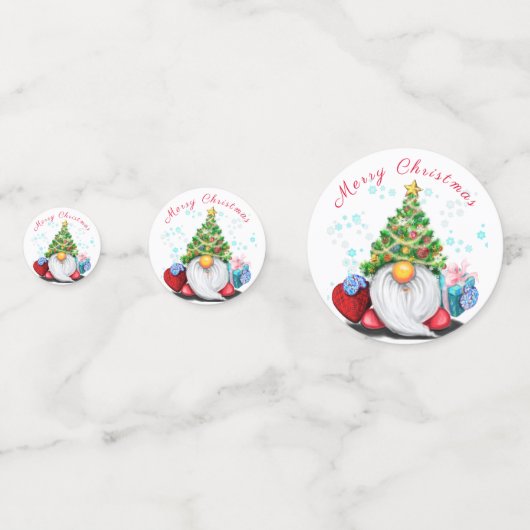 Weihnachten Confetti Happy Party Gnomes mit Gesche Konfetti (Rückseiten)