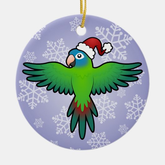 Weihnachten Conure/Lorikeet/Papagei Keramik Ornament (Vorne)
