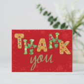 Weihnachten Cookies Witziger Cartoon Cool Kinder Dankeskarte (Stehend Vorderseite)