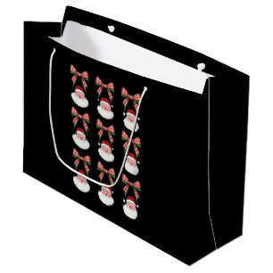 Weihnachten Coquette Bogen Santa Vintage Xmas Retr Große Geschenktüte