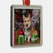 Weihnachten - Corgi - cal Ornament Aus Metall (Rechts)