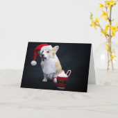 Weihnachten Corgi Licken an den Lippen Karte (Gelbe Blume)