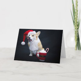 Weihnachten Corgi Licken an den Lippen Karte