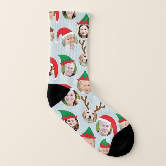 Weihnachten Crew Sechs Fotos Familie oder Freunde Socken (Links - Innen)