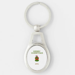 Weihnachten Cupcake Oval Metal Schlüsselanhänger