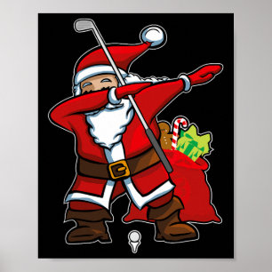 Weihnachten Dabbing Golf Santa Hip Hop Dab Tanz Gi Poster