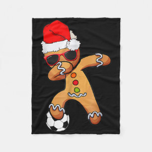 Weihnachten Dabbing Lebkuchen Fußball Lustiges Xma Fleecedecke