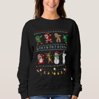 Weihnachten Dabbing Santa Elf und Freunde Maske Ju Sweatshirt