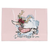 Weihnachten Dachschund durch den schneefestlichen Große Geschenktüte (Rückseite)