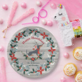 Weihnachten DachshundDog Antler Rustikale Veget Pappteller (Party)