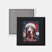 Weihnachten-Dackel Magnet (Vorderseite/Rückseite)