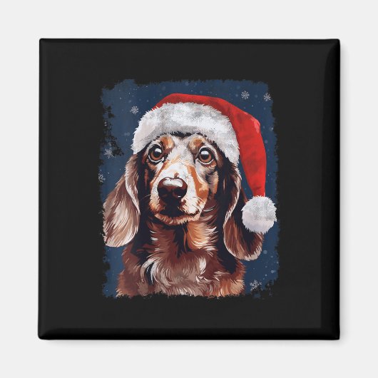 Weihnachten-Dackel Magnet (Vorne)