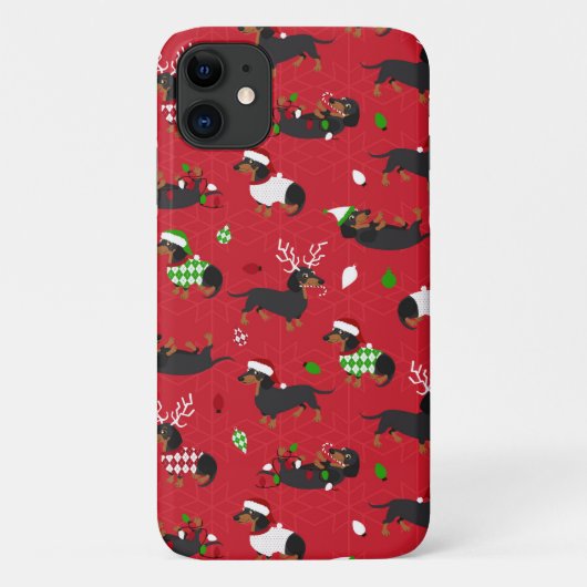 Weihnachten Dackel Rot Case-Mate iPhone Hülle (Rückseite)