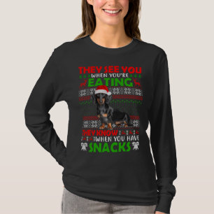 Weihnachten Dackel Sie sehen, wenn Sie essen T-Shirt