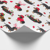 Weihnachten-Dackel Weiß Geschenkpapier (Ecke)